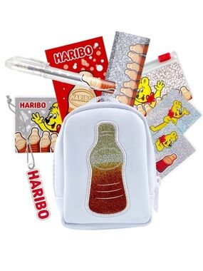 NEW Real Littles White Glitter Happy Cola Haribo Micro Backpack & Charms